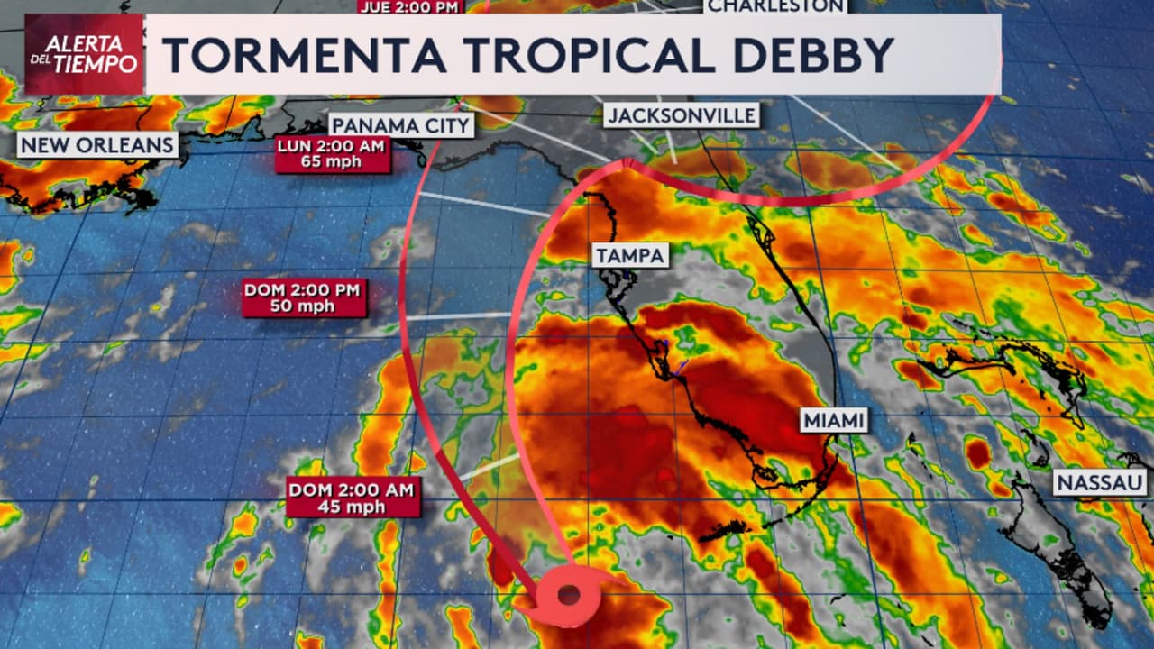 La tormenta tropical Debby estaría impactando el noroeste de Florida, de acuerdo con los modelos meteorológicos. Aquí te explicamos lo que debes saber de este ciclón.
