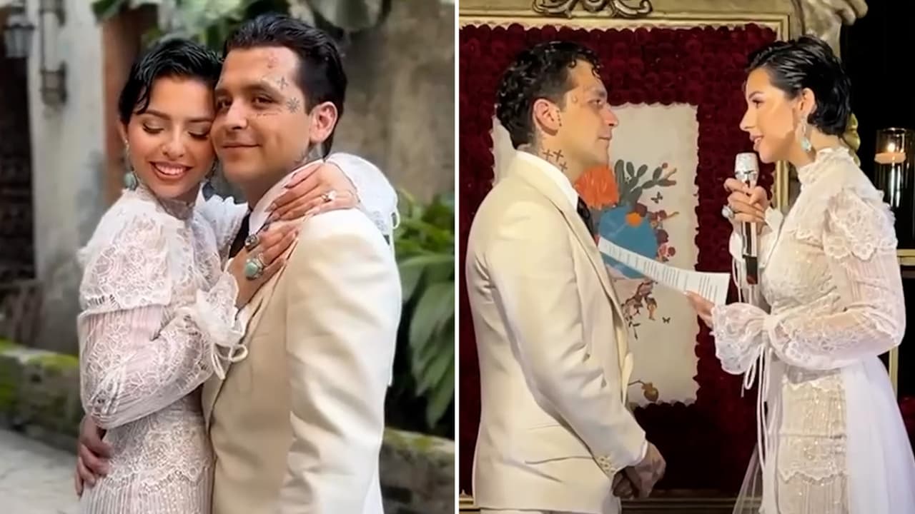 Ángela Aguilar modifica letra de su canción con Nodal en plena boda: "No te corrió mi papá"