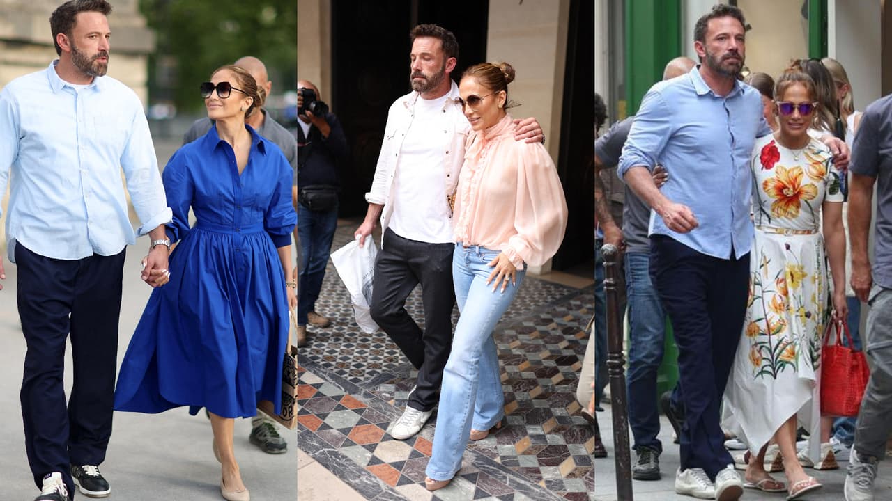Foto a foto: los looks de JLo en su luna de miel con Ben Affleck por París 
