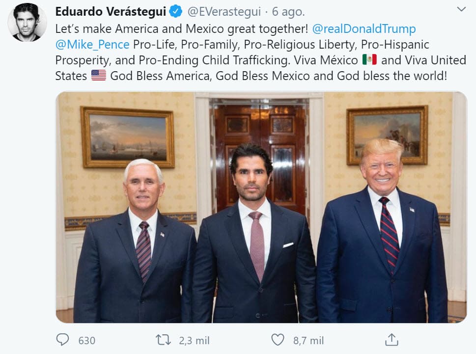 Uno de ellos sería
<b>Eduardo Verástegui</b>, quien ocuparía un puesto para "la prosperidad hispana".