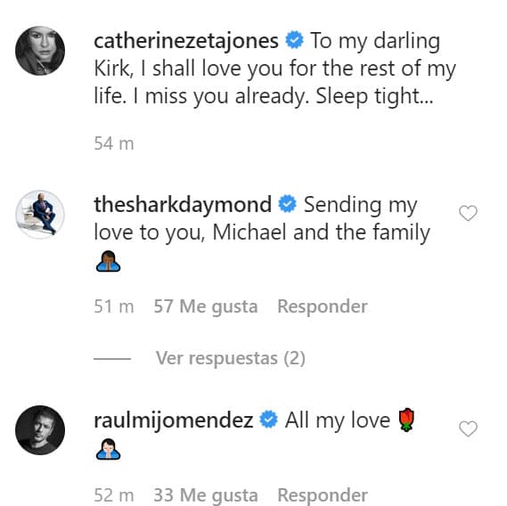 En el mensaje de despedida de la actriz, el actor mexicano Raúl Méndez mostró palabras de aliento para la familia: "Todo mi amor", escribió.