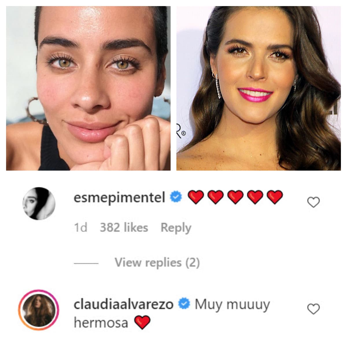 A Aislinn Derbez no le quedó de otra más que responder con emoticonos, mientras recibía más halagos por parte de Esmeralda Pimentel y Claudia Álvarez.
<br>