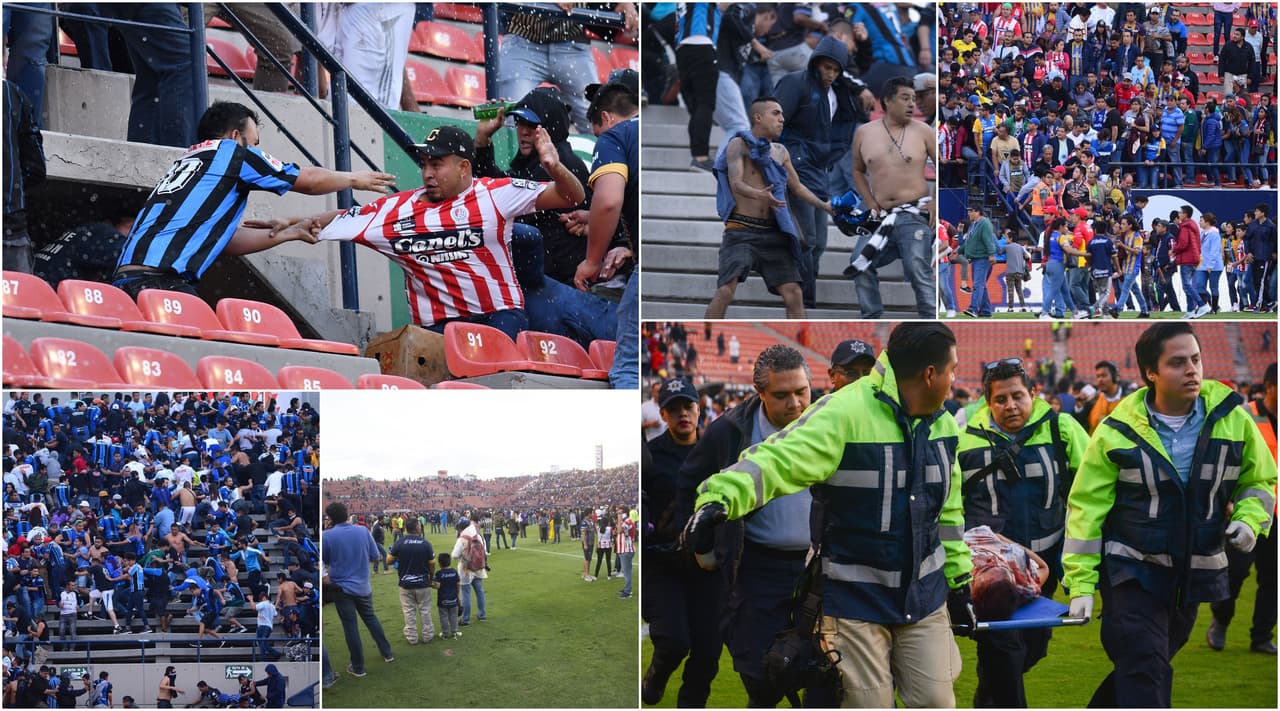 Aficionados de Gallos Blancos comenzaron trifulca en las gradas que terminó en una batalla en el Alfonso Lastras.