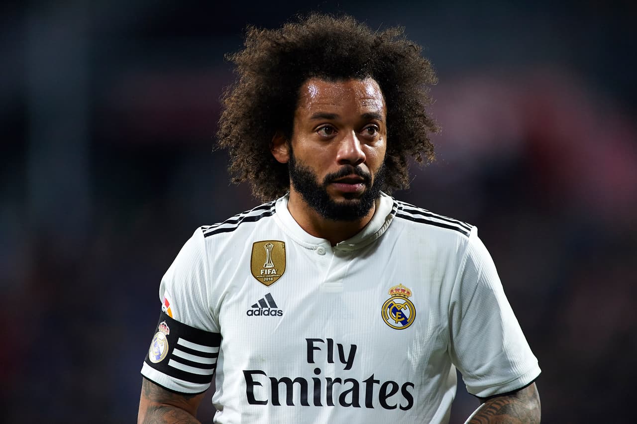 GIRONA, SPAIN - JANUARY 31: Marcelo of Real Madrid looks on during the Copa del Rey Quarter Final second leg match between Girona FC and Real Madrid at Montilivi Stadium on January 31, 2019 in Girona, Spain. (Photo by Quality Sport Images/Getty Images)