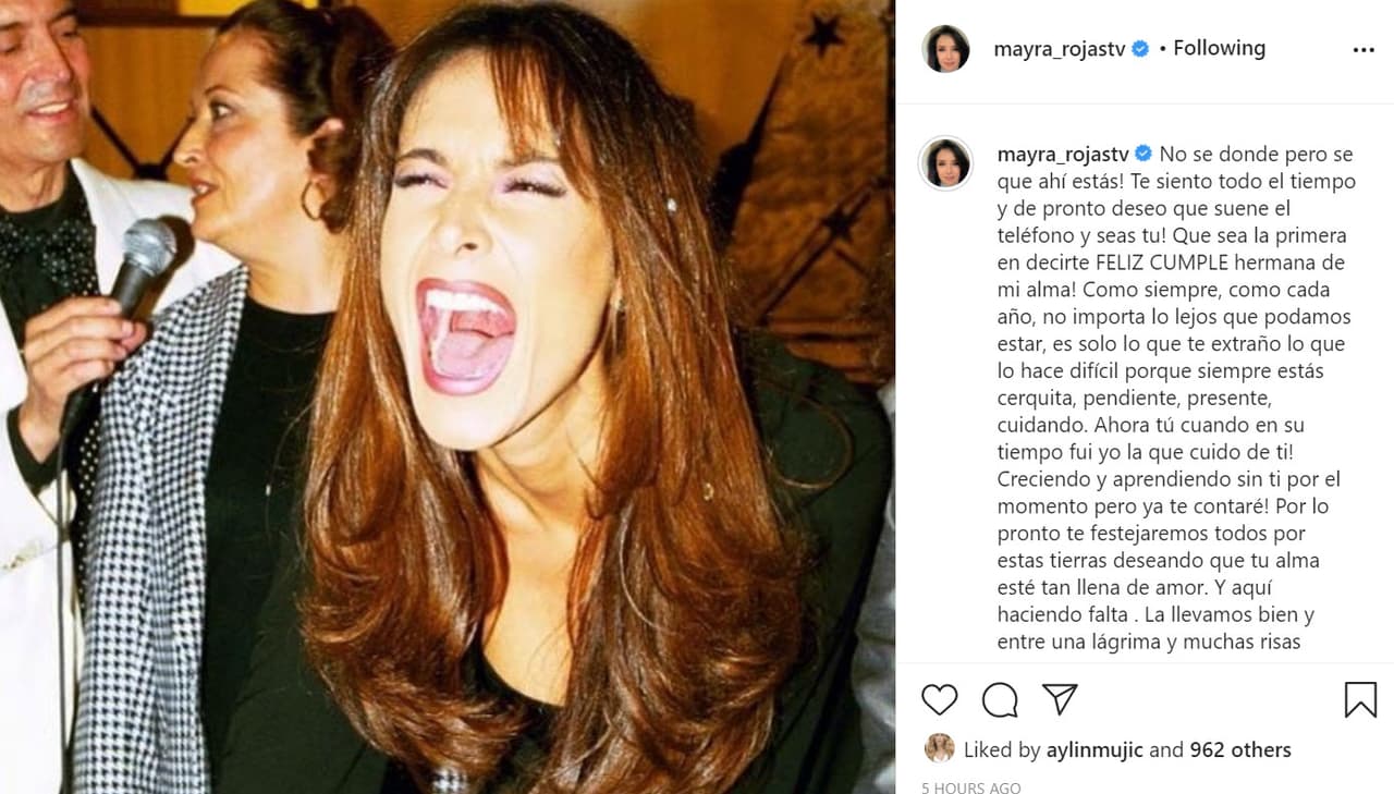 <b><a href="https://www.instagram.com/p/CLGvqiJjxS6/" target="_blank">"No sé dónde, pero sé que ahí estás"</a></b>, escribió Mayra Rojas junto a esta foto que ilustra la energía que tenía la estrella de telenovelas como 'Alcanzar una estrella' y 'Baila conmigo'.
<br>