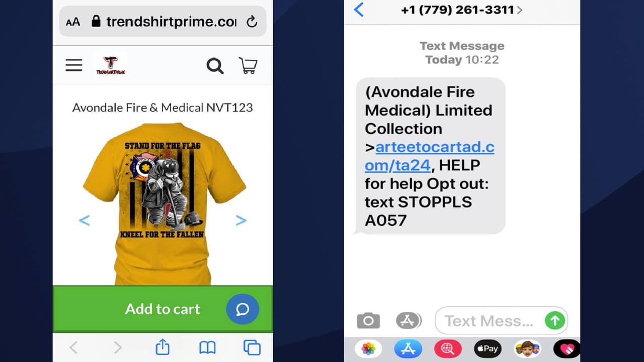 <a href="https://www.facebook.com/AvondaleAZFireMedical/posts/179865270999986" target="_blank">El departamento de Avondale</a> dijo que ha recibido informes de que los residentes han recibido mensajes electrónicos [o han visitado estos sitios en línea] para comprar unas 
<i>camisetas de edición limitada</i>. Sin embargo, bomberos alertan que su cuenta bancaria podría ser 'hackeada' al hacer una orden.