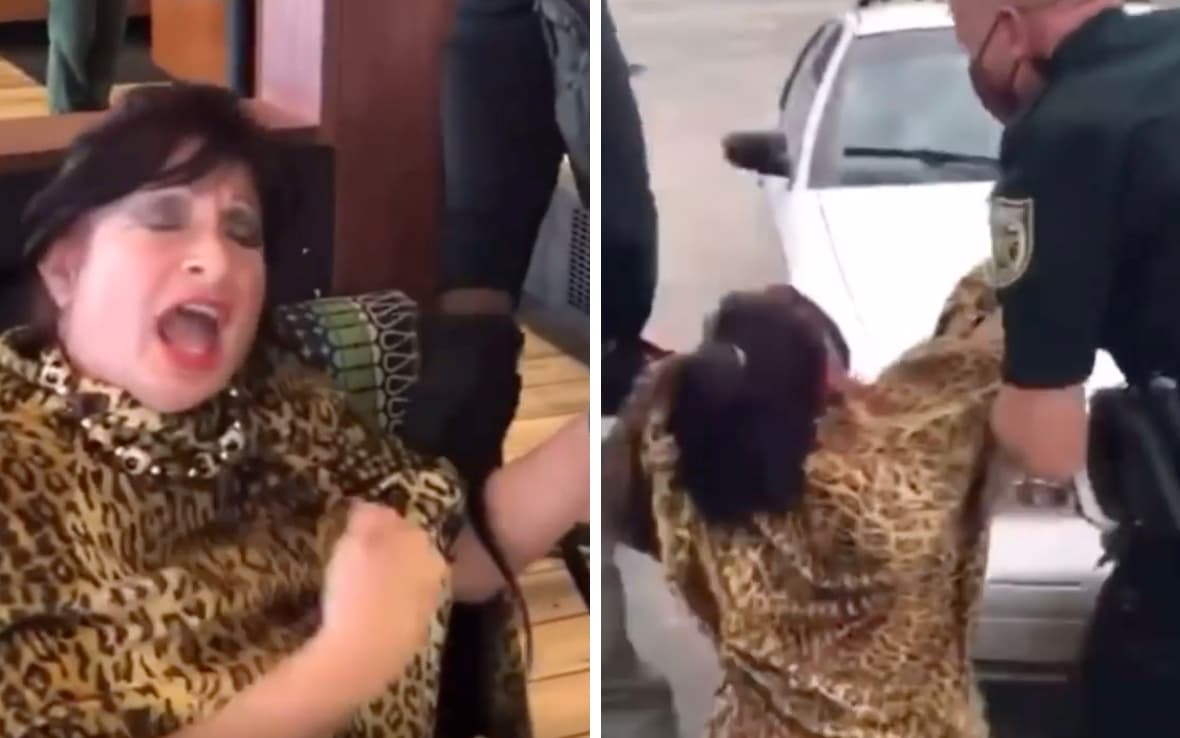 “Me estás secuestrando”: video capta reacción de una mujer en Florida mientras la arrestan por no usar mascarilla