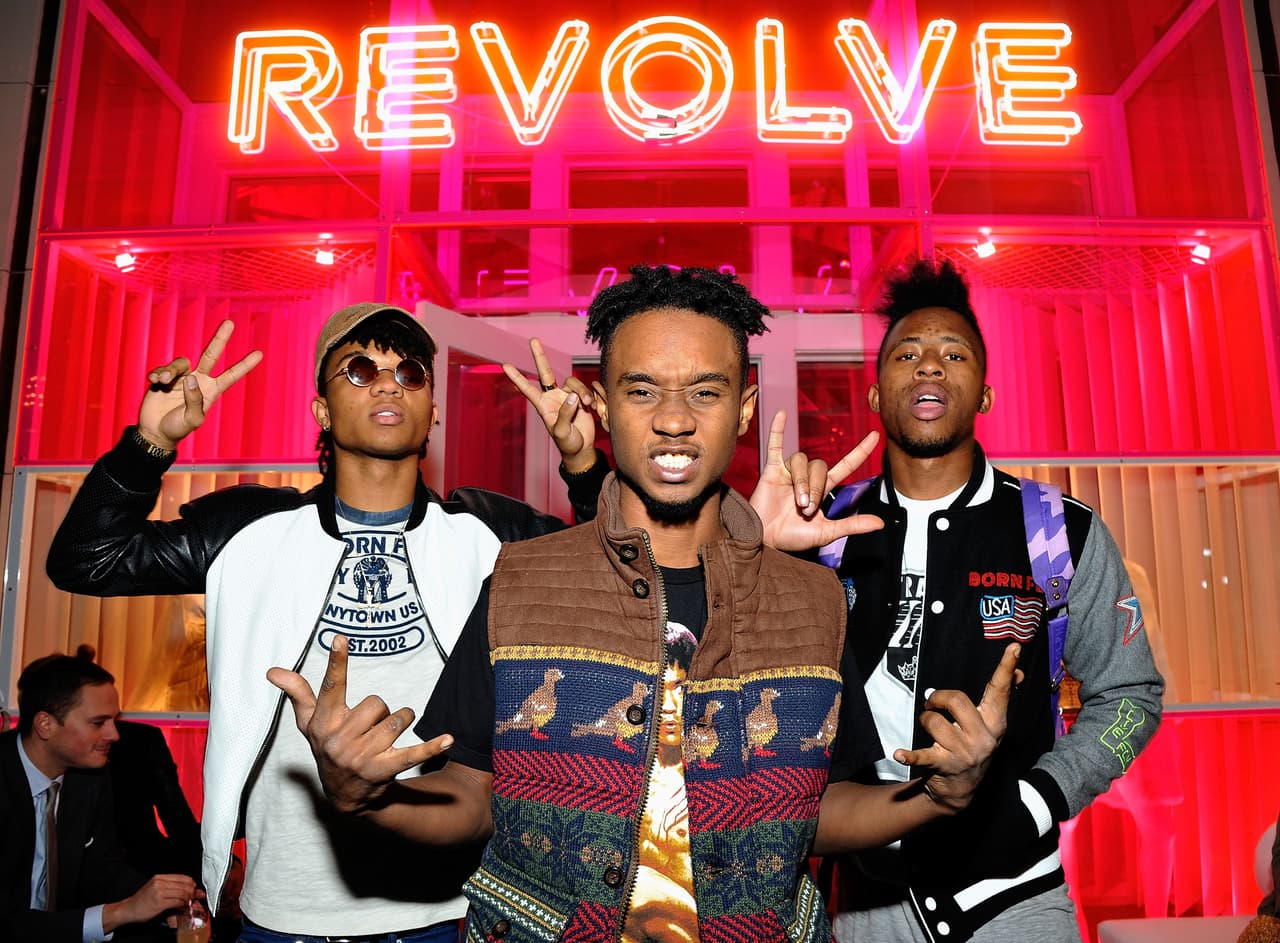 LOS ANGELES, CA - NOVEMBER 04: Performers Rae Sremmurd attend the REVOLVE Pop-Up Launch Party at The Grove on November 4, 2014 in Los Angeles, California. (Photo by John Sciulli/Getty Images for REVOLVE)
