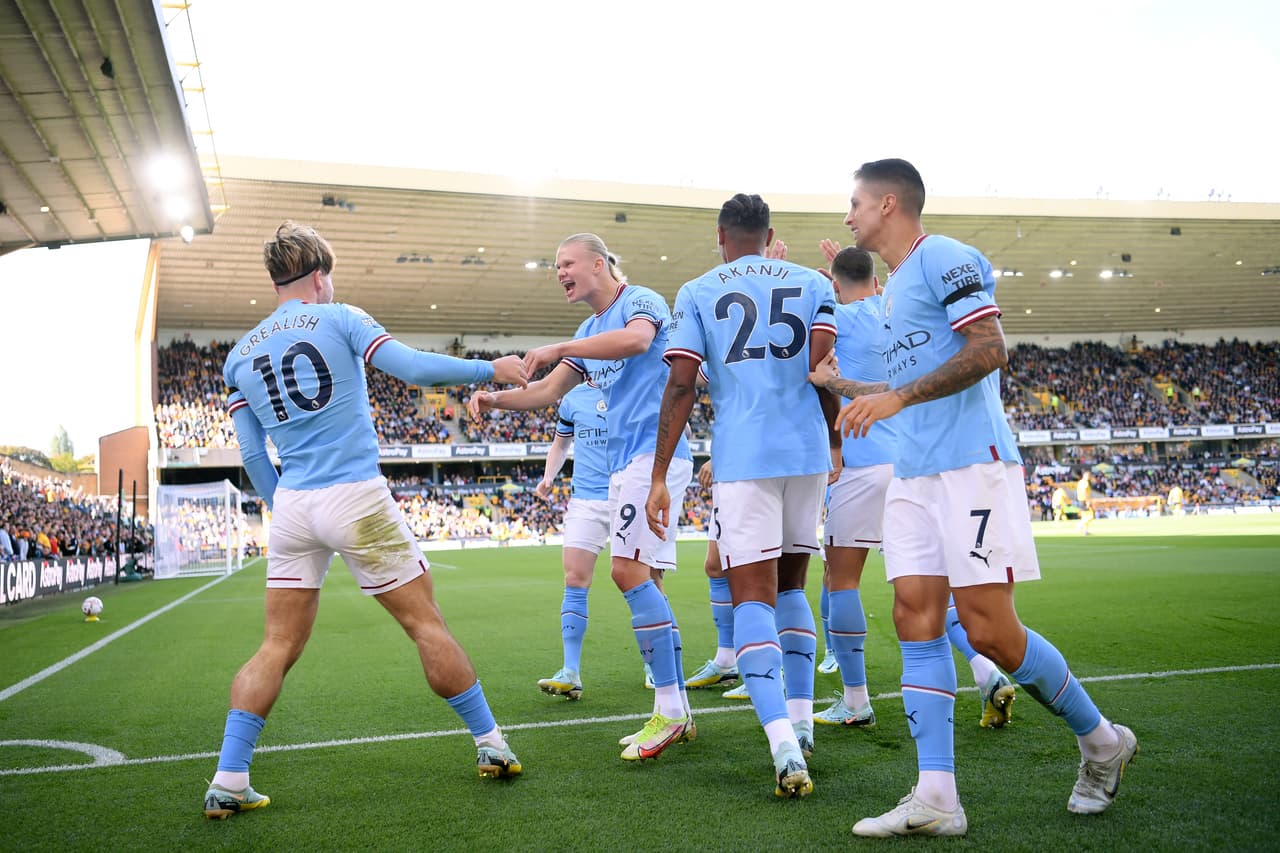 Manchester City goleó 0-3 a Wolves en la Jornada 8 de la Premier League con goles de Jack Grealish, Erling Haaland y Phil Foden.