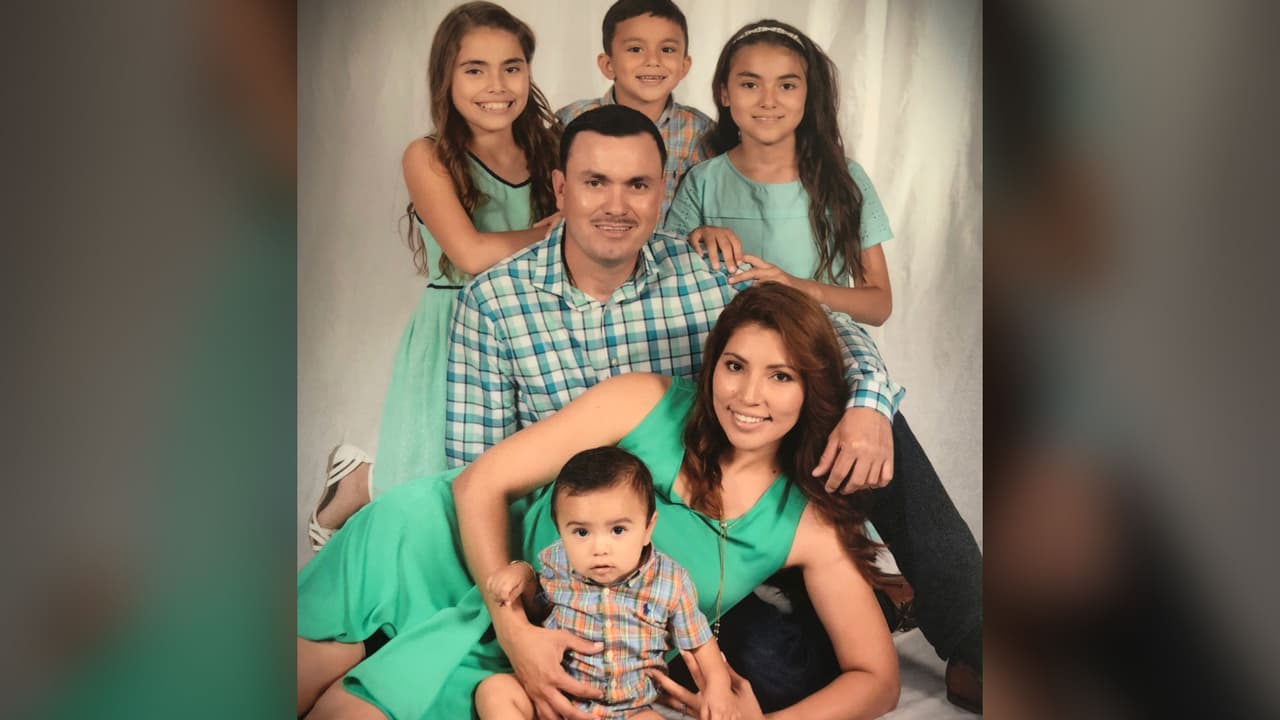 Nebeth carbajal with his wife, Patricia, and their four children.
