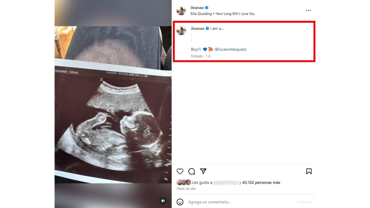 Así reveló la actriz el sexo de su bebé.