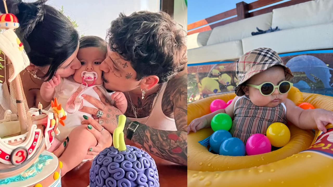 Hija de Cazzu y Nodal conoce la playa y luce lujoso atuendo en su primera foto