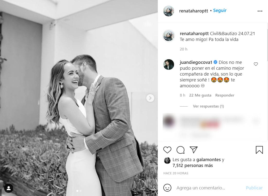 La pareja compartió la noticia 
<b>tres semanas después </b>de la íntima ceremonia que tuvieron.
<br>