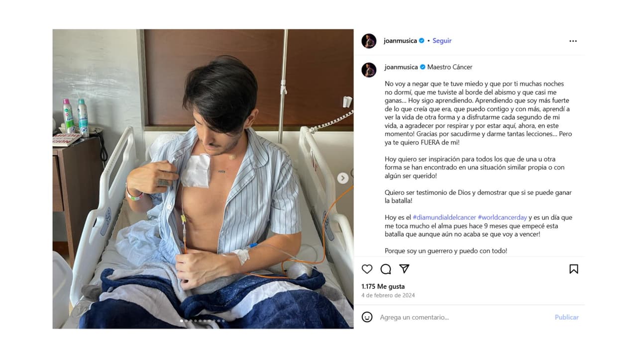 Joan Sebastián Alarcón documentaba su lucha contra el cáncer en Instagram.