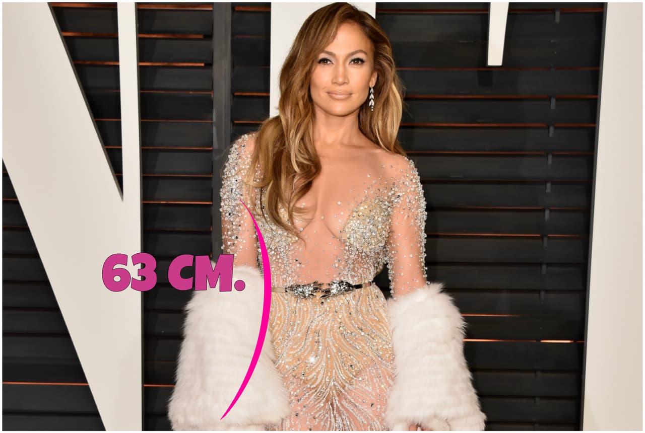 Jennifer Lopez está en esta lista, ya que además de su famoso trasero el cual rumoran, tiene asegurado en millones de dólares, también destaca por su diminuta cintura.