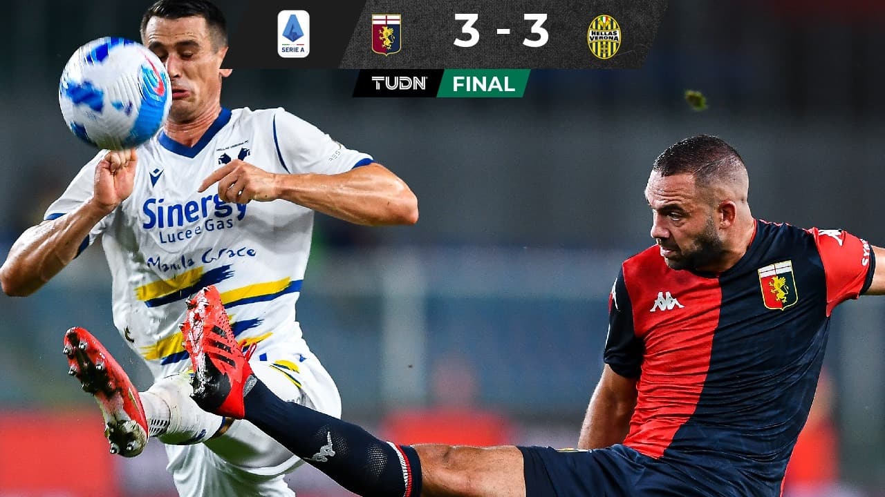 Lluvia de goles en el empate entre Genoa y Verona