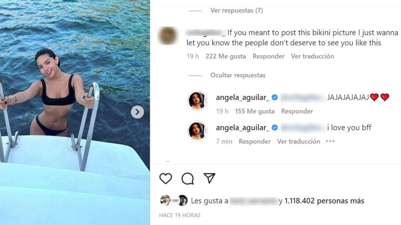 Así contestó Ángela Aguilar a una aparente amiga que le dijo que "la gente no merece verla" en traje de baño.
