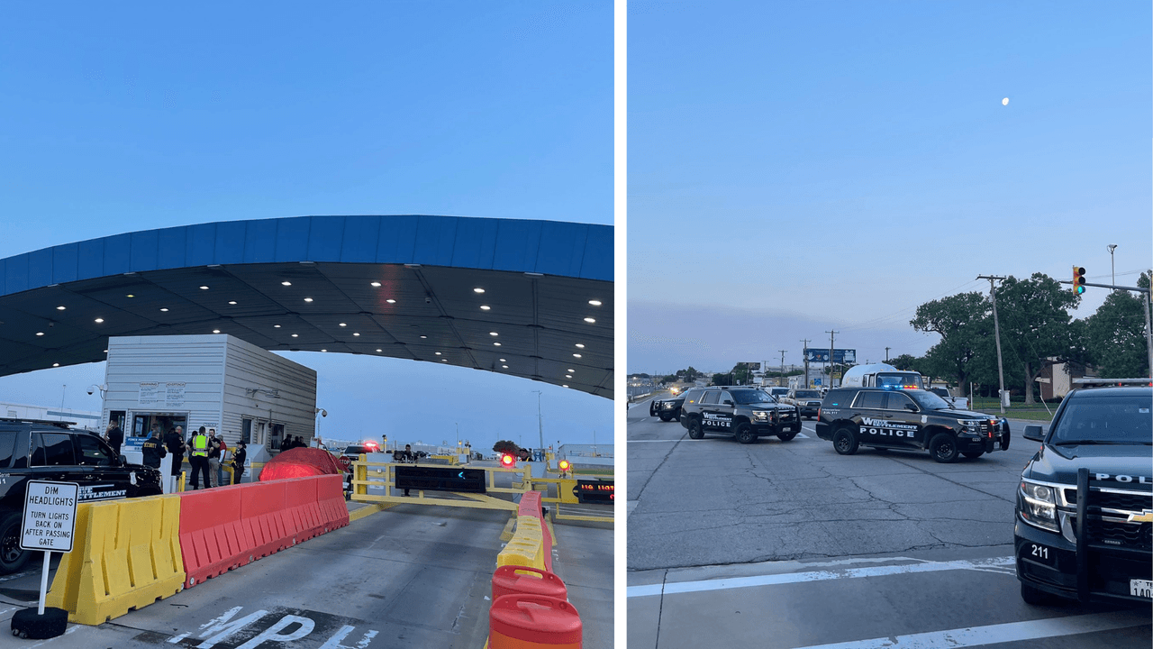 La policía compartió imágenes de la escena en Twitter.