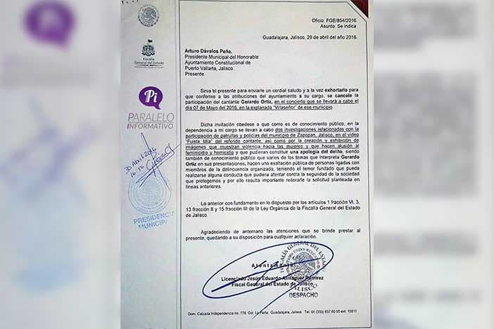 Piden cancelar presentación de Gerardo Ortiz en Puerto Vallarta