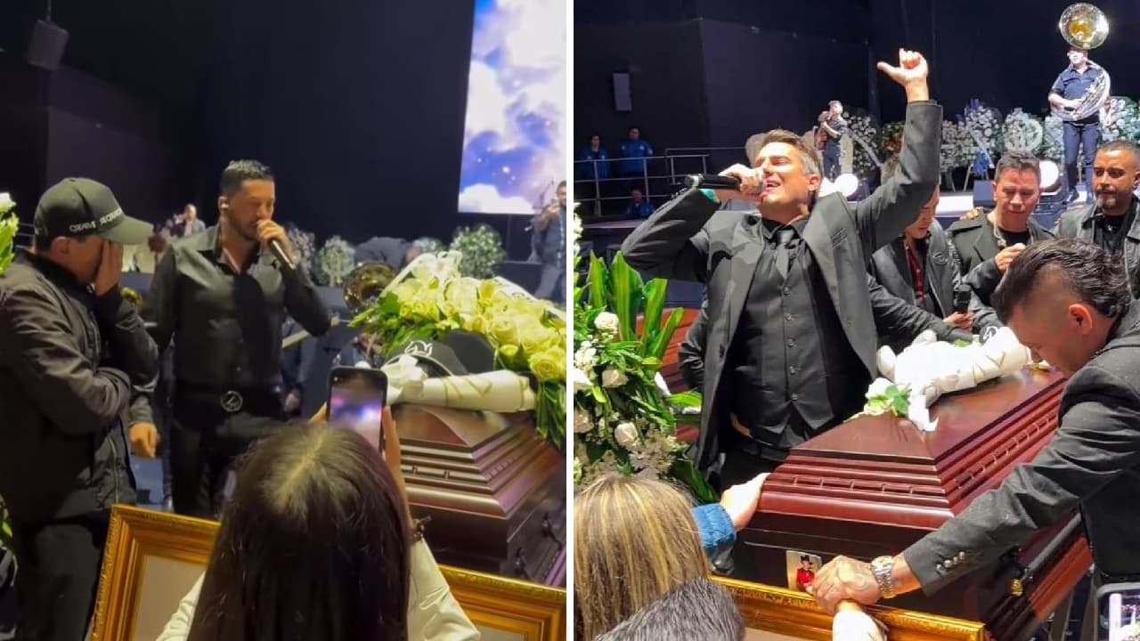 Luis Ángel 'El Flaco' y Pipe Bueno en el homenaje a Yeison Jiménez.