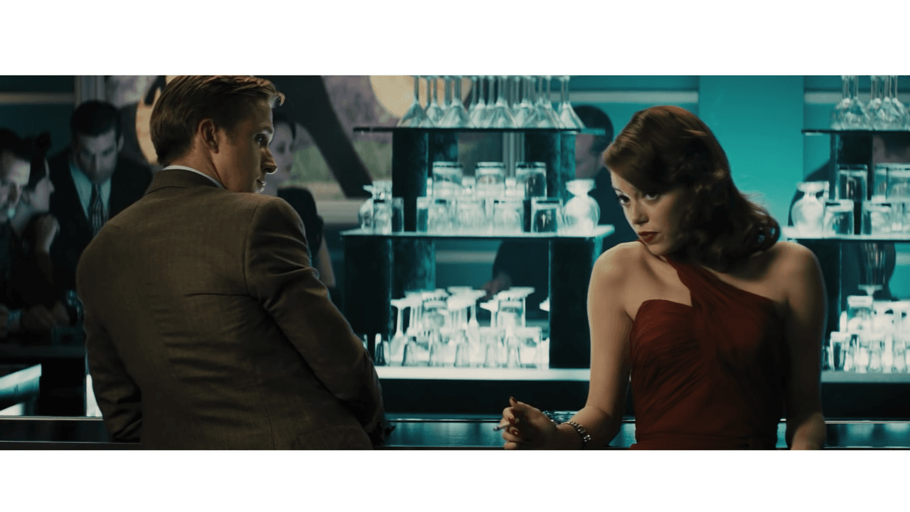 Emma Stone y Ryan Gosling en la película ‘Gangster Squad’