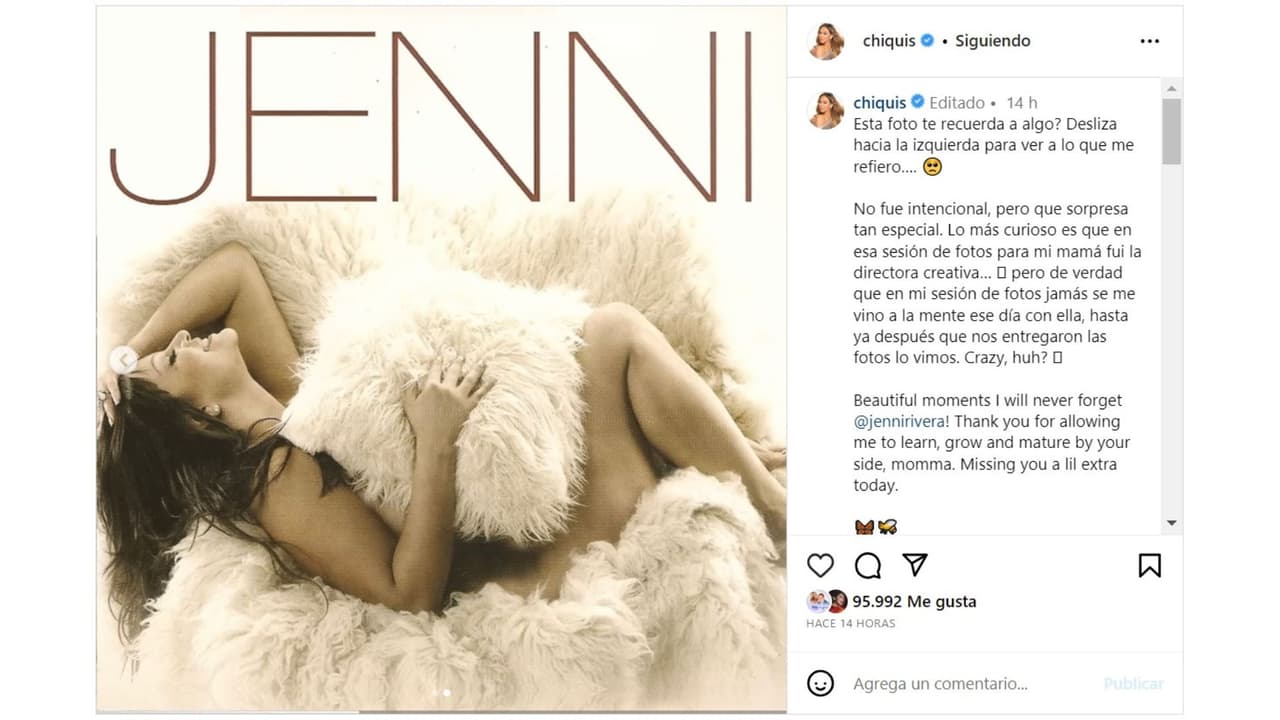 Jenni Rivera en la imagen que subió Chiquis a Instagram.