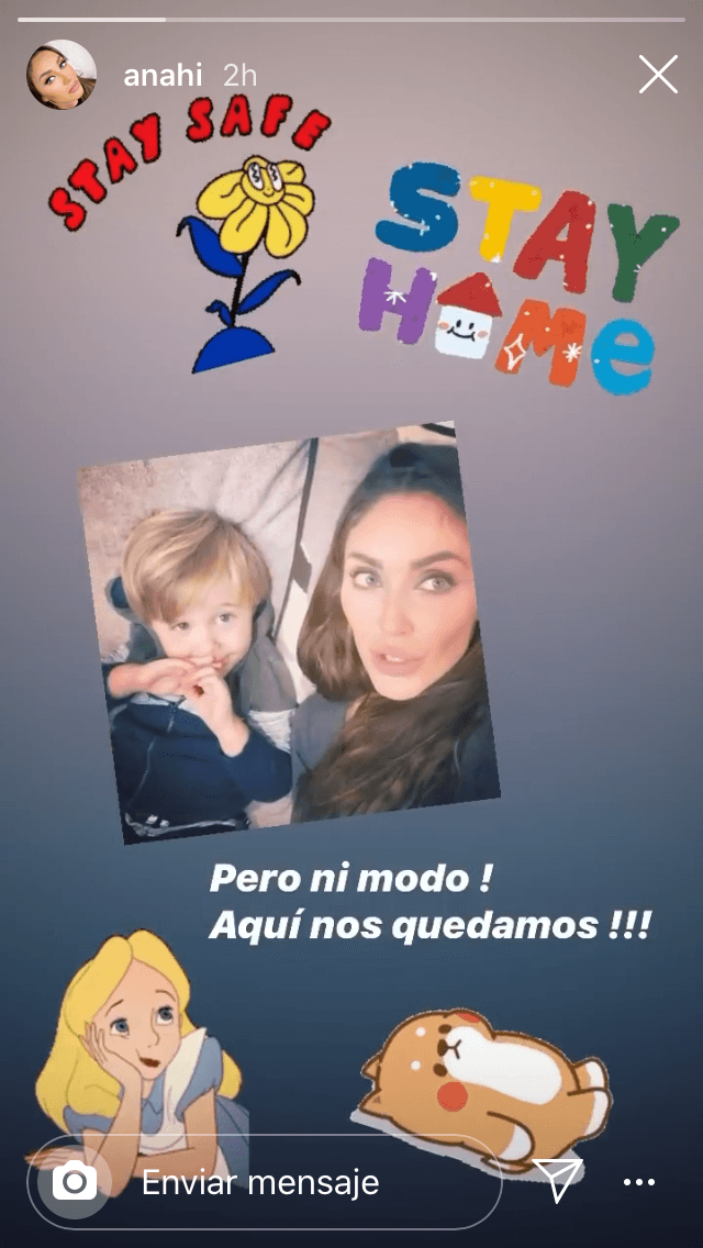 Junto a su hijo Manuel, también admitió que 
<b><a href="https://www.univision.com/famosos/las-enfrijoladas-de-anahi-se-vuelven-famosas-pero-no-de-la-forma-en-que-ella-habria-anticipado-video" target="_blank">"estaban aburridos"</a></b> ante el encierro. 
<br>