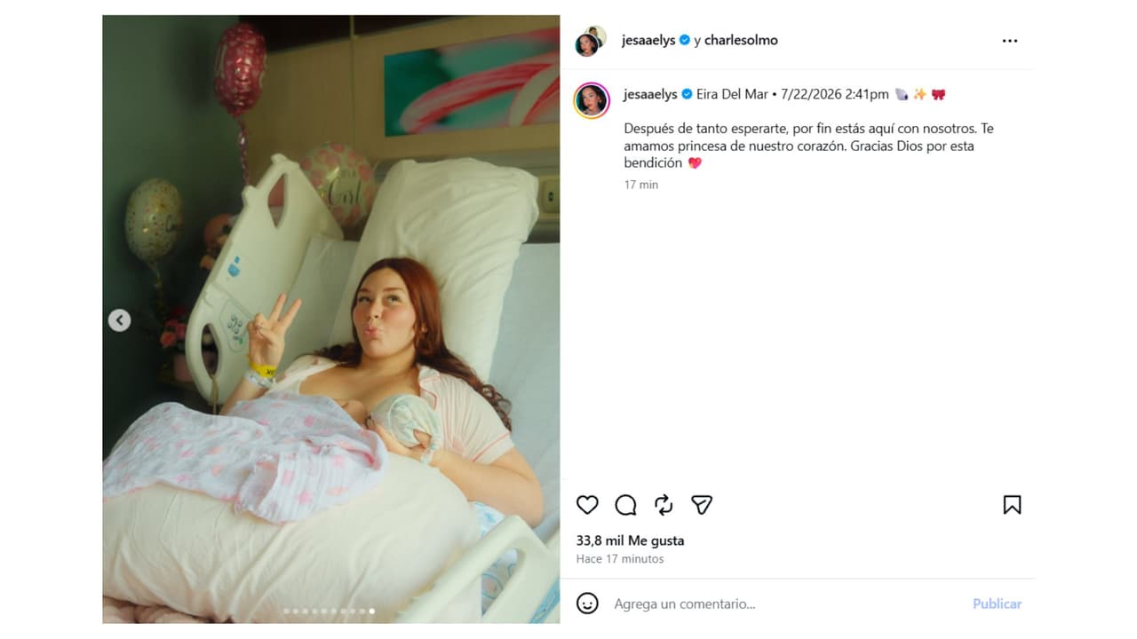 Jesaaelys Ayala se convirtió en mamá de una niña que lleva por nombre Eira Del Mar.