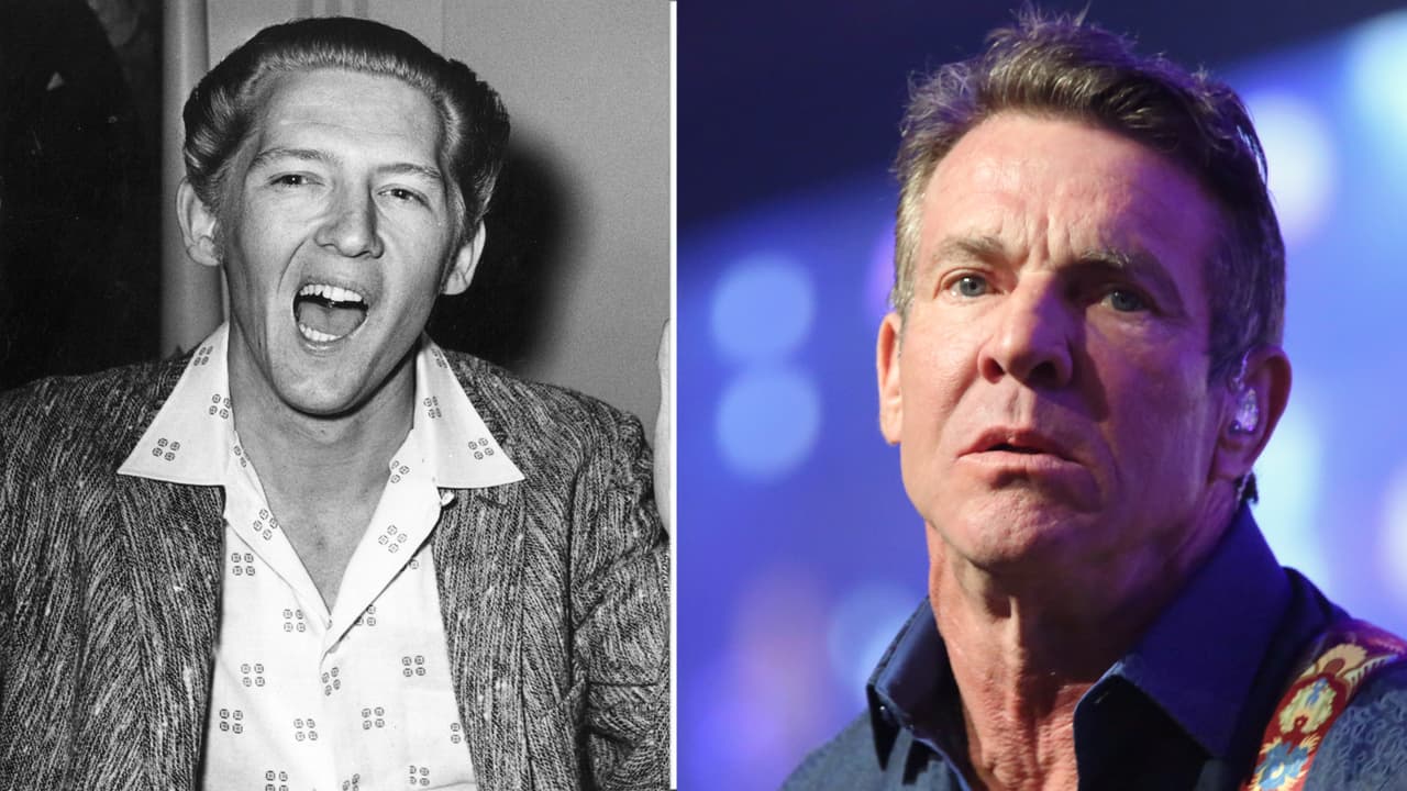 En 1989, Dennis Quaid se transformó en Jerry Lee Lewis para la cinta 
<i>Great Balls of Fire!</i>