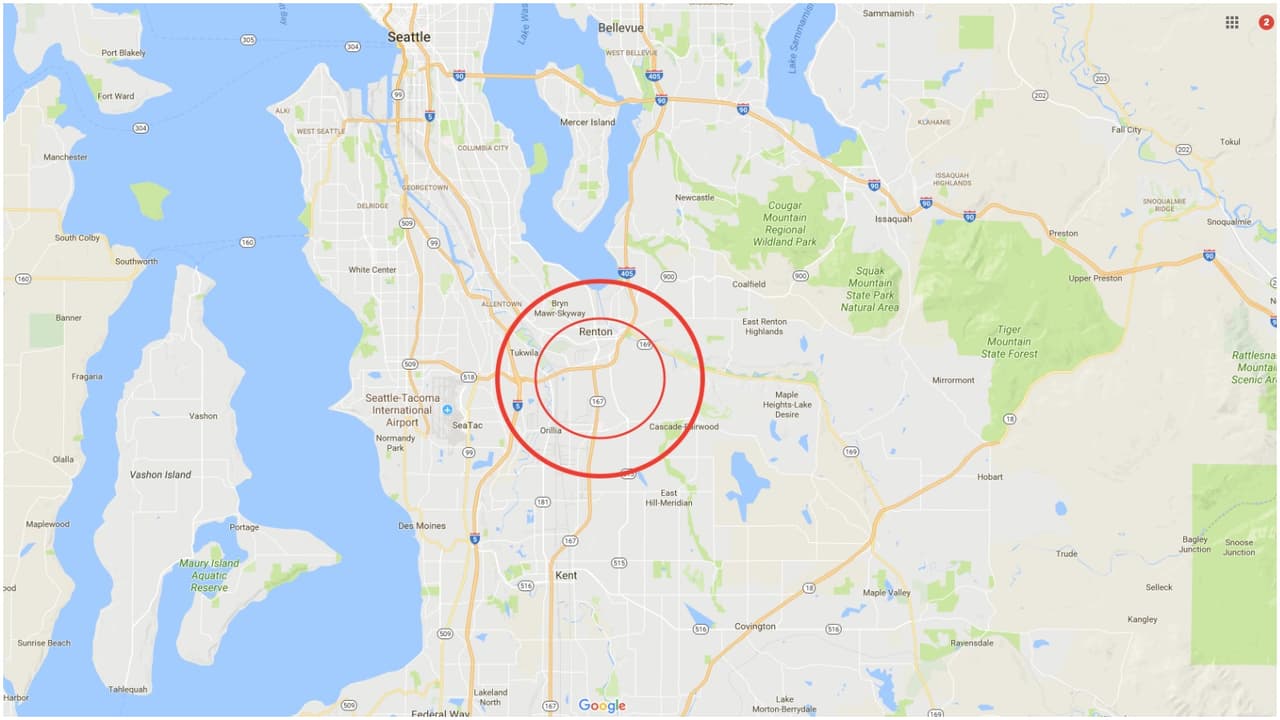 <b>9. Seattle, Washington.</b>
<br>
<br>Autopista I-405 a la altura de la ruta estatal WA-167 I-190 en Renton.