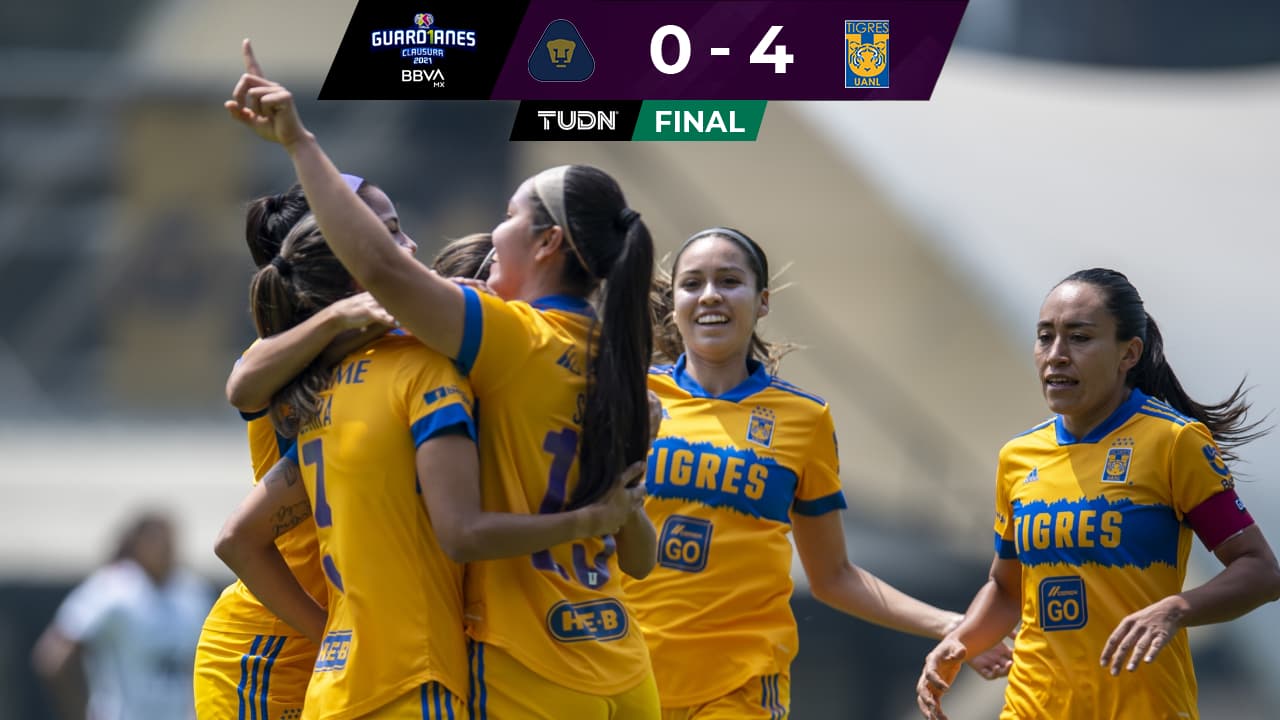 Pumas 0-4 Tigres en la Liga BBVA MX Femenil: resumen, goles y videos