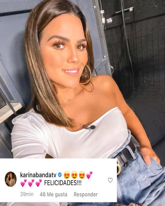 Karina Banda no tardó en enviarle felicitaciones tras enterarse de la noticia. Con emojis de corazón, comentó: "¡Felicidades".