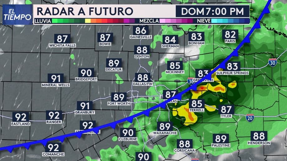 Las tormentas se desarrollarán debido a la llegada de un frente frío al norte de Texas.