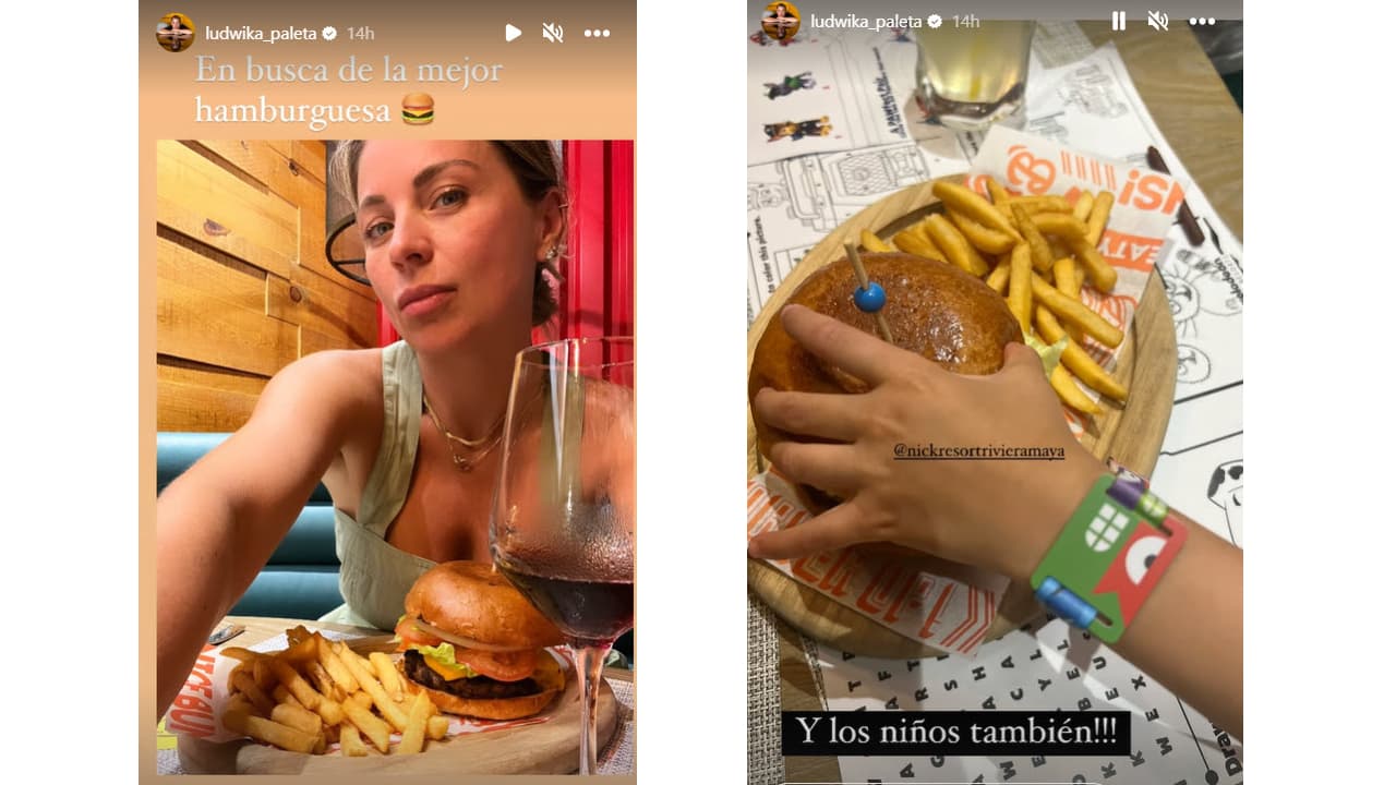 Ludwika Paleta en el Nick Resort Riviera Maya y sus hijos.