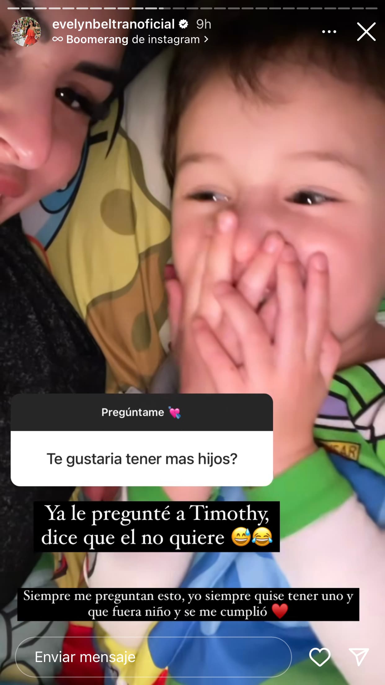 "Ya le pregunté a Timothy, dice que 
<b>'él no quiere'</b>", contestó, achacando el asunto a su hijo. 
<br>