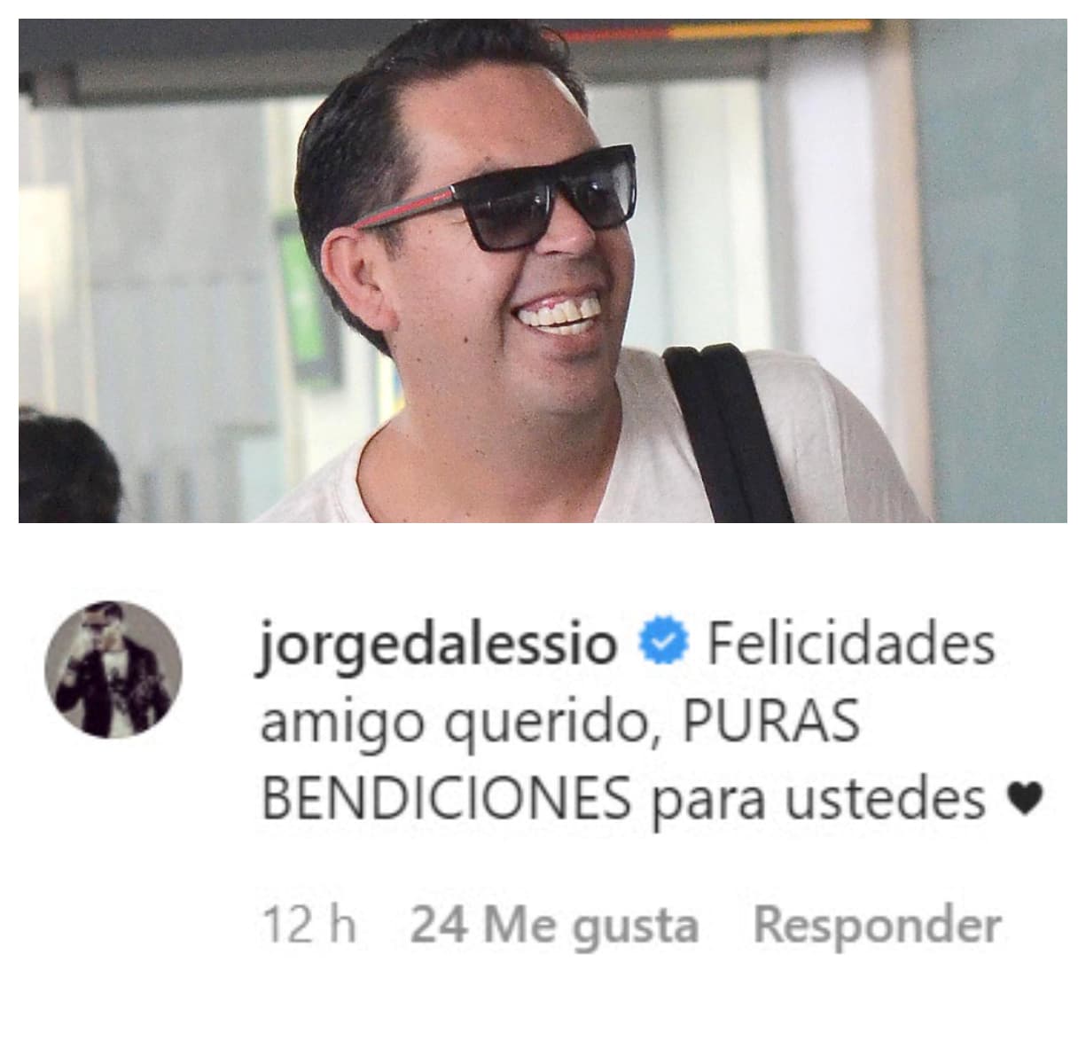 Jorge D'Alessio también se unió a las felicitaciones para la pareja. 
<br>