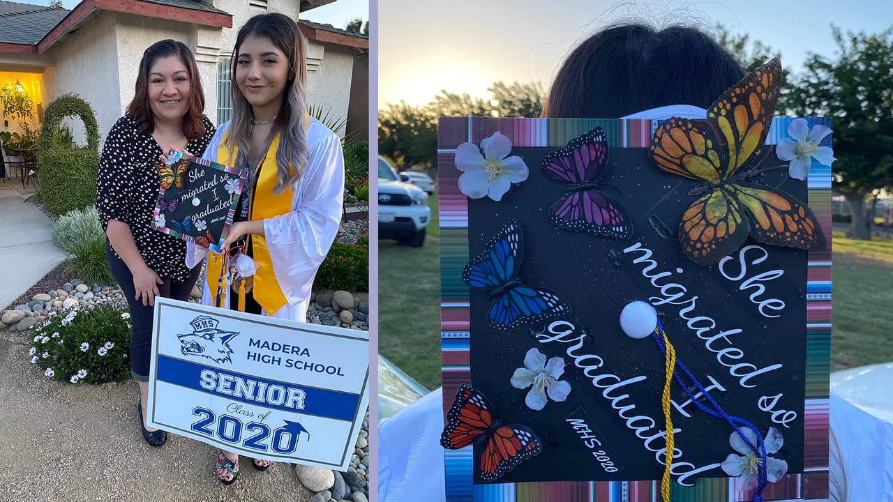 Lizbeth Ramirez reconoció a su madre. "Ella migró para que yo me graduara", indica el mensaje.