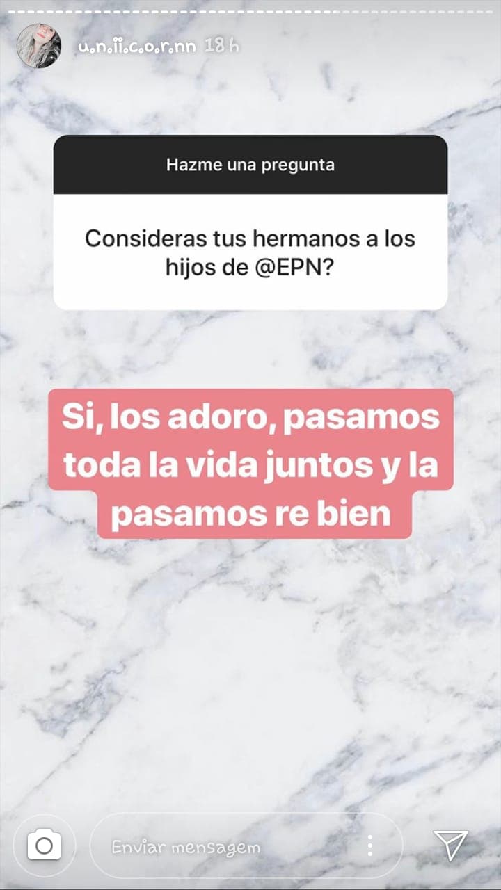 Y aseguró que a los hijos del exmandatario mexicano sí los considera parte de su familia.