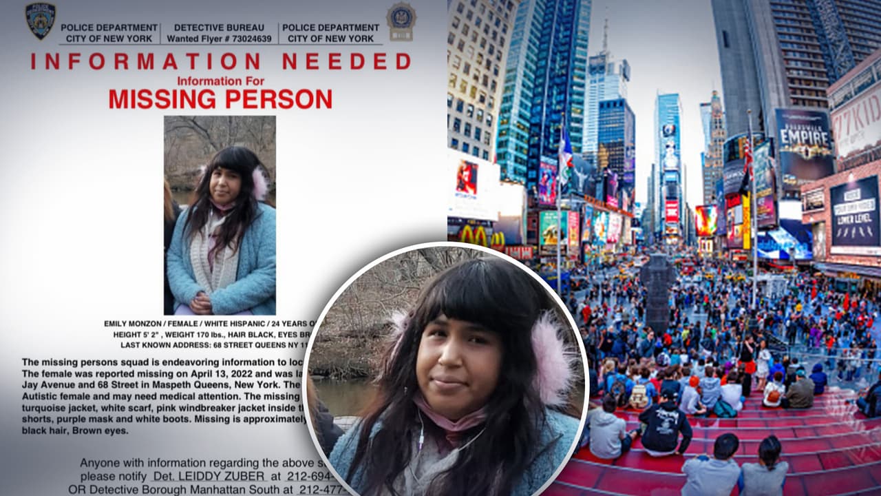 Encuentran en Times Square a Emily Monzón, la joven son Síndrome de Asperger desaparecida  en Maspeth
