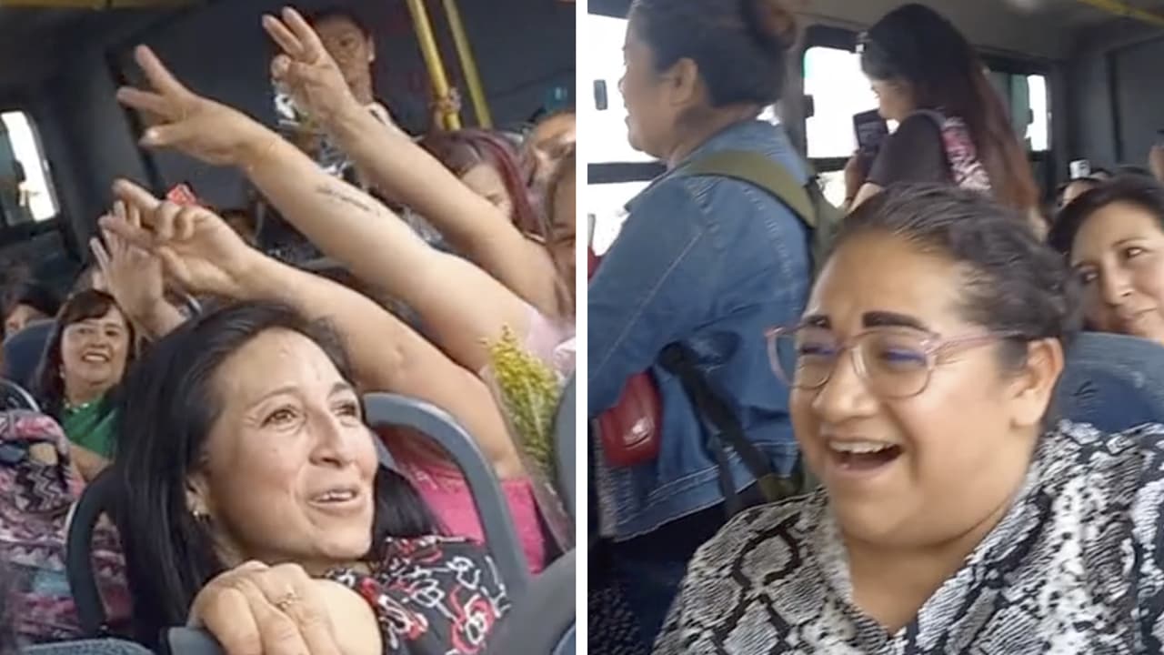 Señoras cantan a todo pulmón canción de Los Temerarios en el transporte público