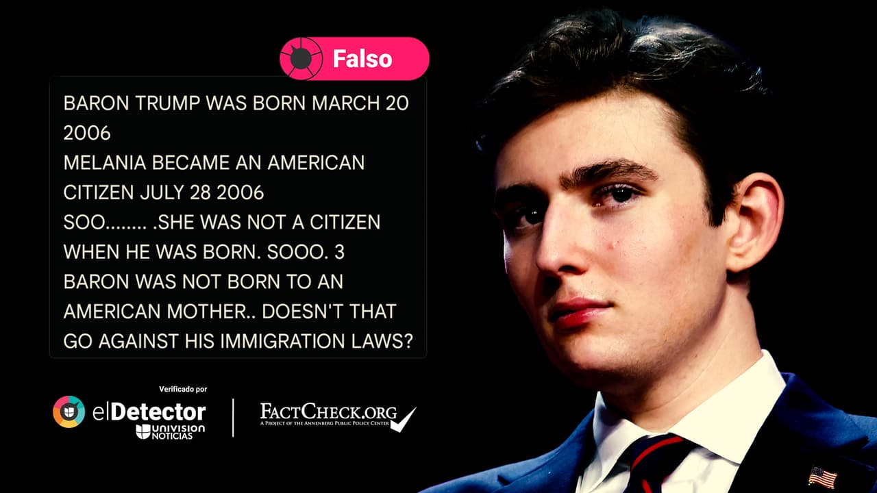 Barron Trump es estadounidense, aunque publicaciones en redes cuestionen que sea ciudadano