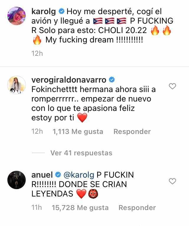 "Fucking PR, donde se crían las leyendas", escribió el cantante puertorriqueño de 28 años. Hasta ahora, el comentario ha recibido más de 18 mil likes.