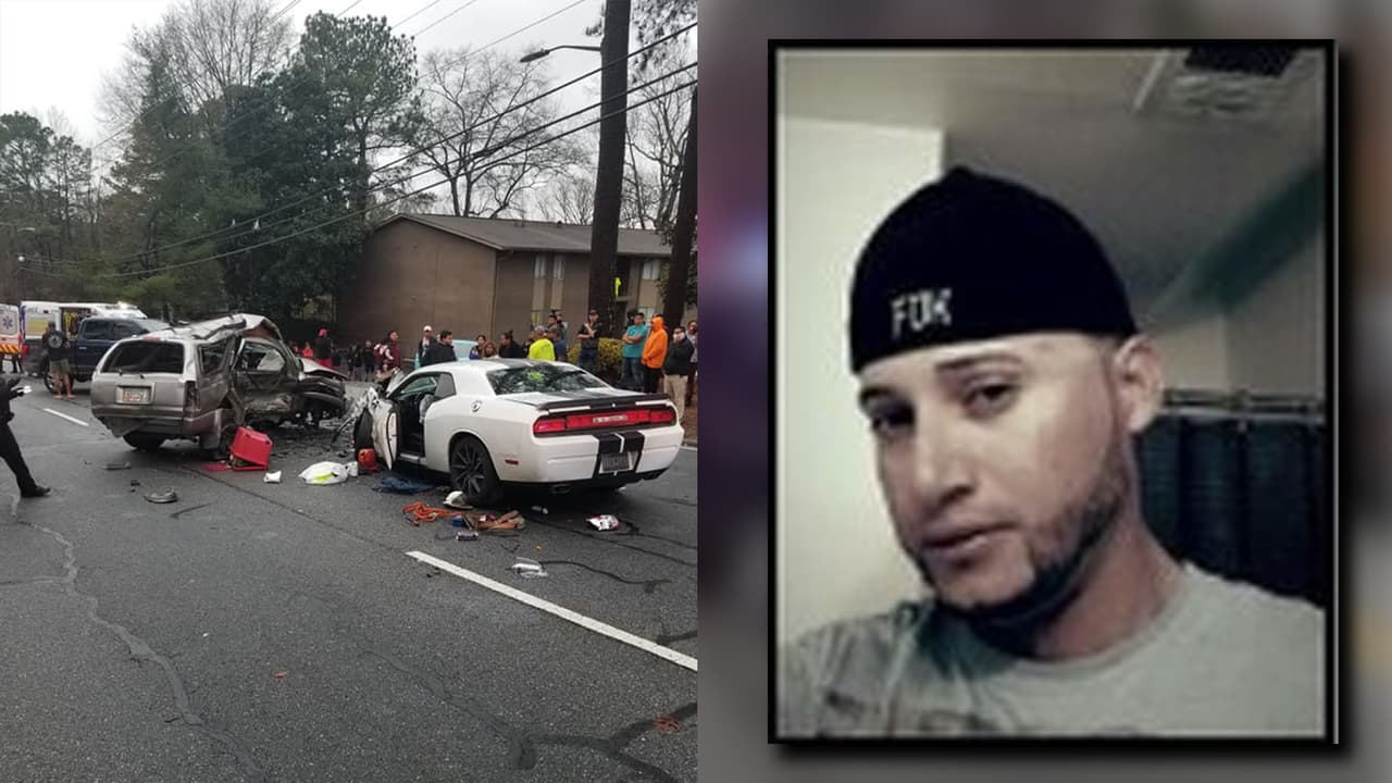 De acuerdo con el informe, el conducto continuó hacia el norte por Buford Highway hasta que una de sus ruedas se cayó, lo que le hizo perder el control y chocar contra cinco autos más, dijo la policía.