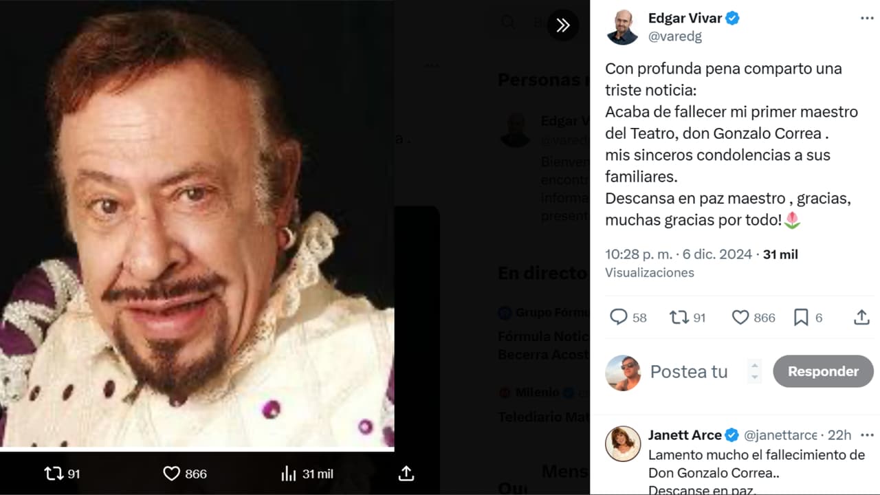 Édgar Vivar así lamentó la muerte del actor Gonzalo Correa.