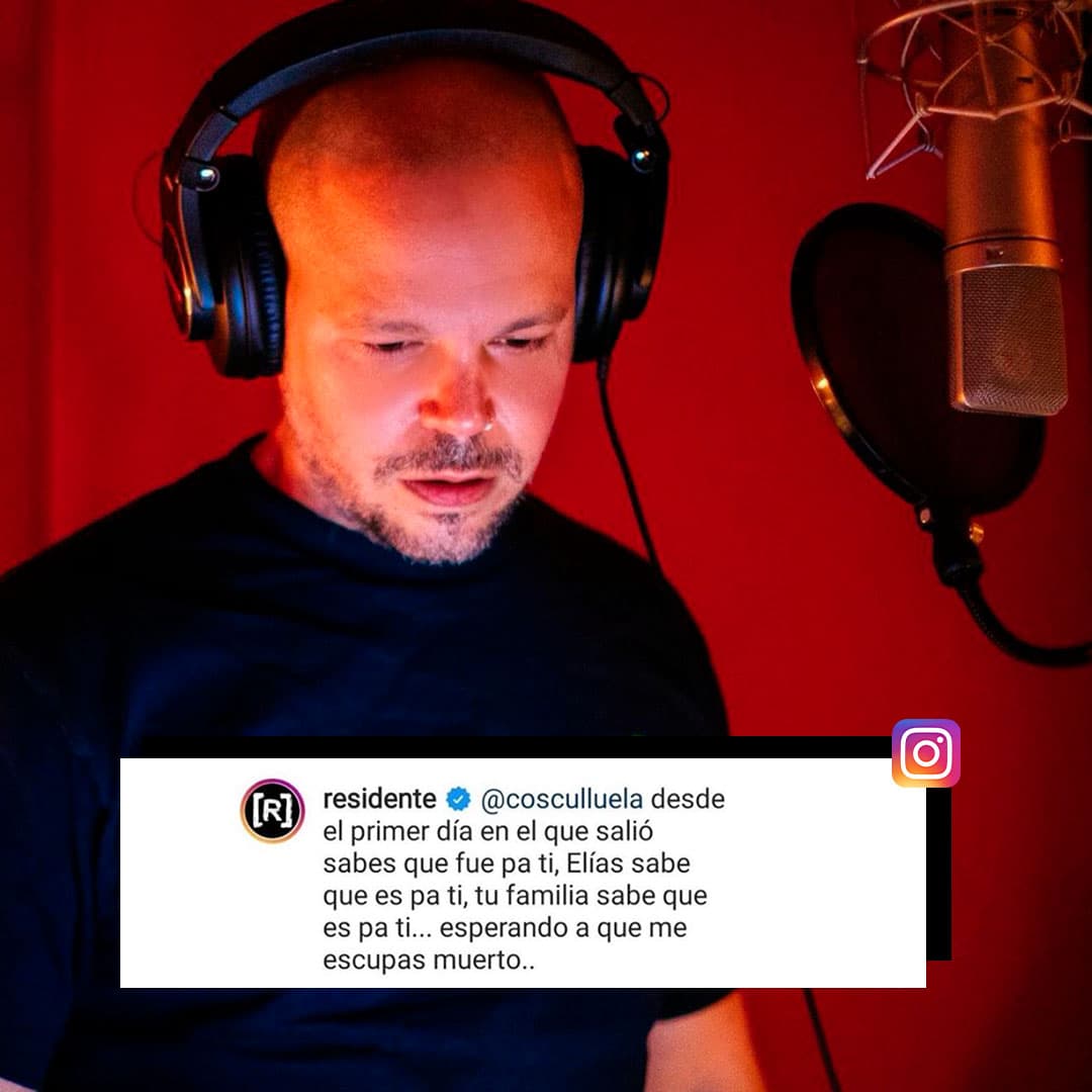 Entonces
<b>Residente</b> no se hizo esperar y reiteró: “@cosculluela desde el primer día en el que salió sabes que fue pa’ ti, Elías sabe que es pa’ ti, tu familia sabe que es pa’ ti…esperando a que me escupas muerto…”.