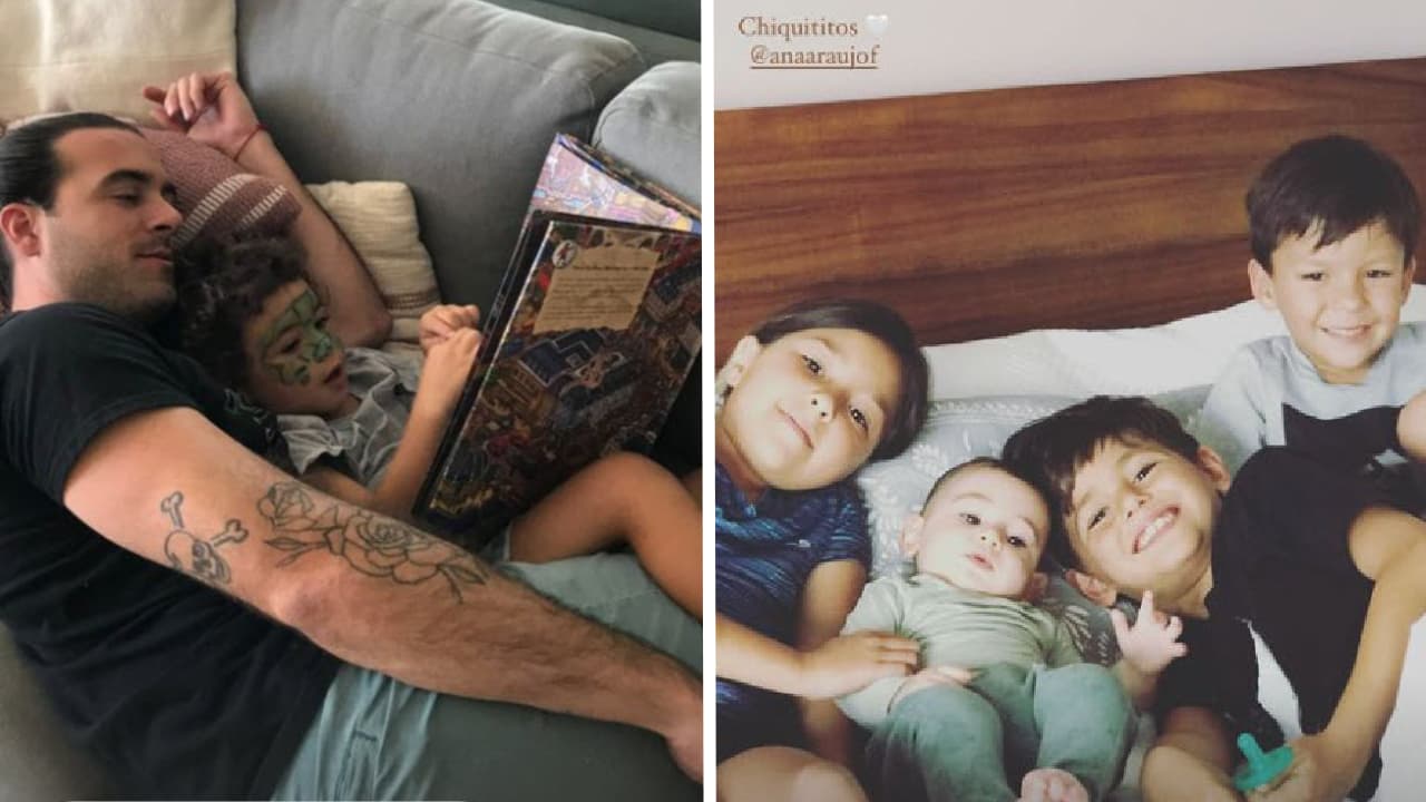 Foto inédita de Pablo Lyle junto a su sobrino Liam; los hijos del actor junto a los de su hermana.