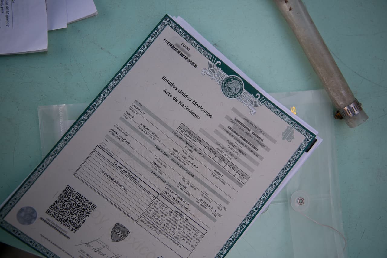 Partida de nacimiento de Luis Ramírez, el hijo de la guatemalteca Juliana Ramírez.