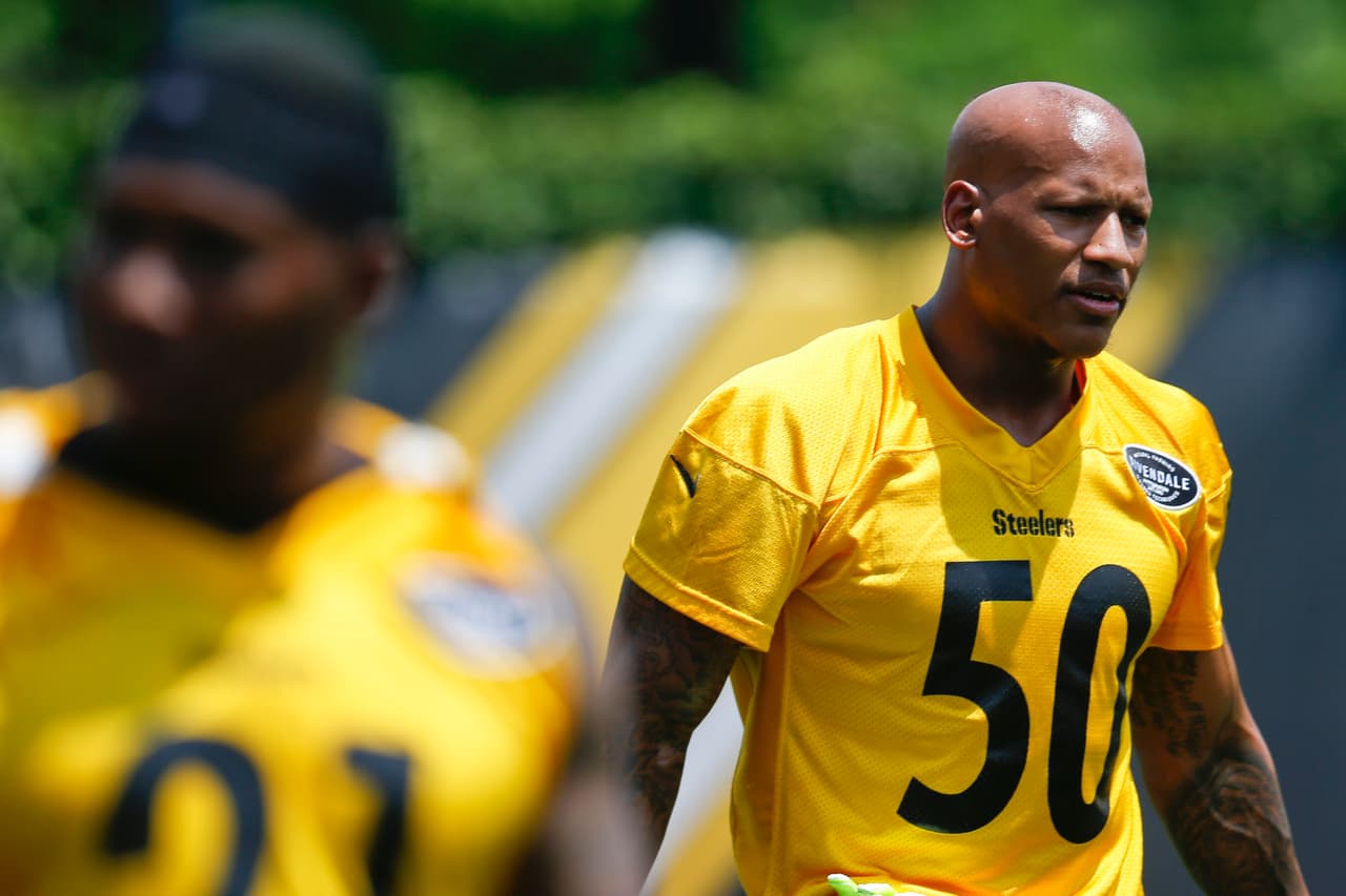 Pittsburgh Steelers inside linebacker Ryan Shazier (50) during NFL football minicamp, Tuesday, June 13, 2017, in Pittsburgh. (AP Photo/Keith Srakocic)