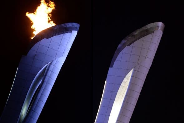 Tras extinguirse la llama, de los ojos del oso comenzaron a brotar lágrimas mientras sonaba el tema de "Hasta la vista Moscú".