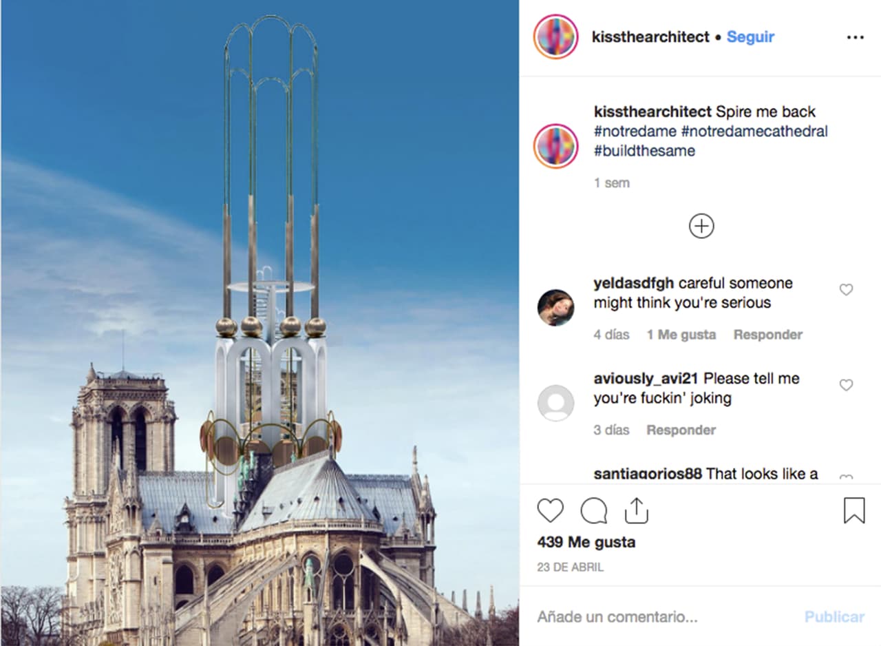 <b>El parte superior de la catedral como el set de una película de ciencia ficción</b>, 
<a href="https://www.instagram.com/p/Bwm6-kHFHlD/?utm_source=ig_web_copy_link" target="_blank">publicado por el estudio colaborativo de arquitectura</a> 
<a href="http://www.kta-studio.co.uk/about.html" target="_blank">Kiss The architect</a>, , fundado el chipriota Dakis Panayiotou.